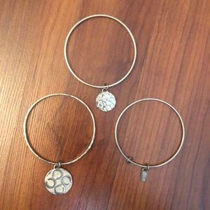Set of 3 Silver Coach Bangles